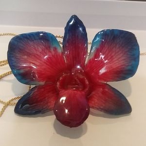 Orchid flower necklace jewelry